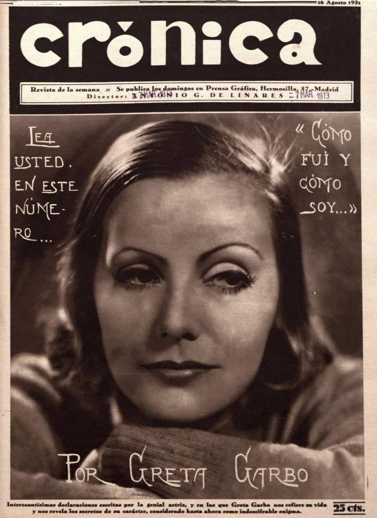 CRONICA magazine side cover Issue 92 16 August 1931