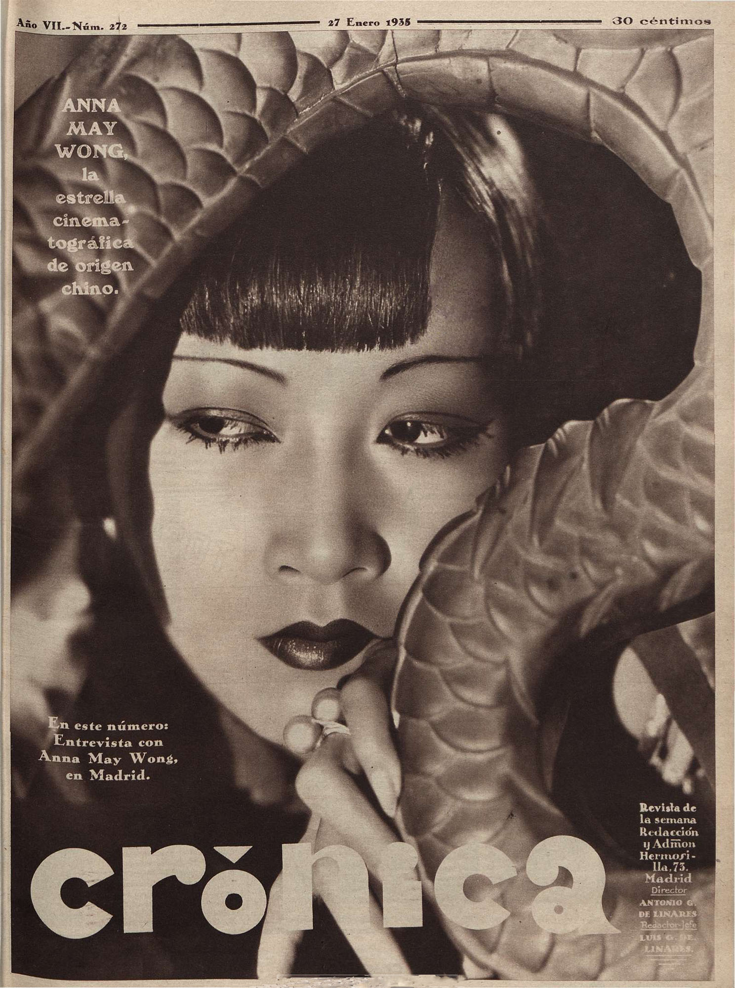 CRONICA magazine side cover Issue 272 27 January 1935