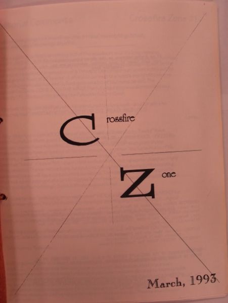 CROSSFIRE ZONE magazine side cover Issue 1 March 1993