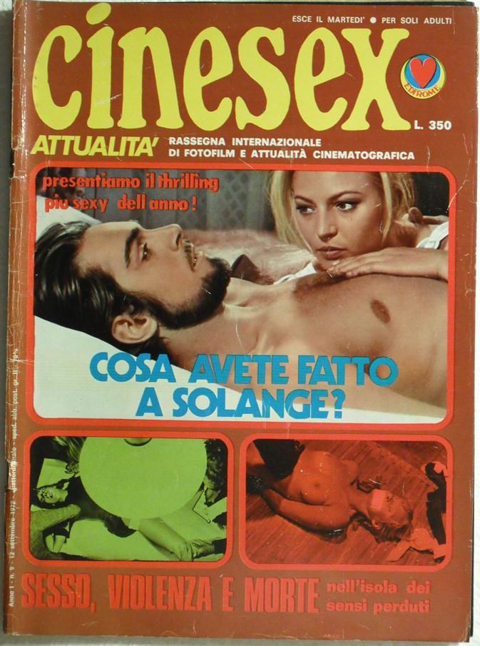 CINESEX magazine side cover Issue 9  Attualita  1972