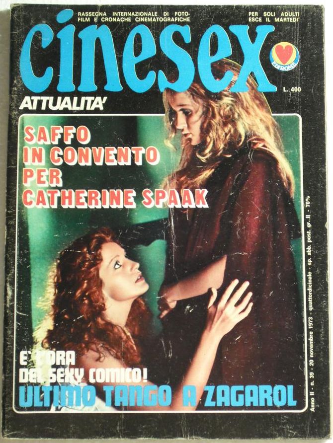 CINESEX magazine side cover Issue 39  Attualita  1973