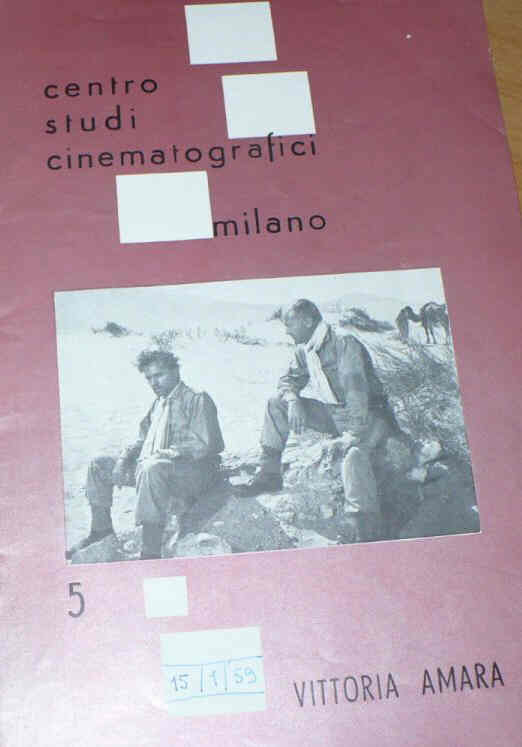 CSC/CENTRO STUDI CINEMATOGRAFICI (Rome) magazine side cover Issue 5  January 1959