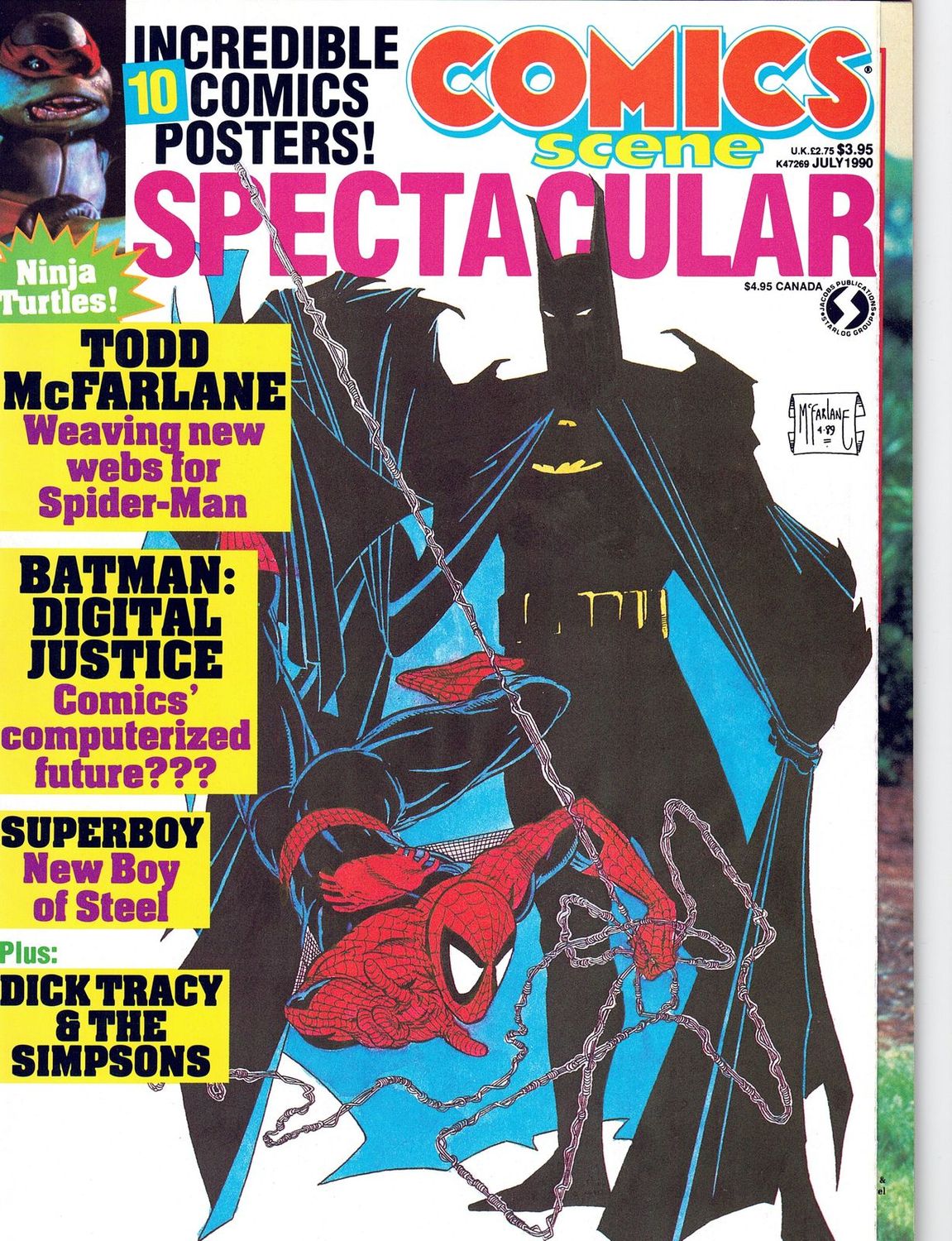 COMICS SCENE SPECTACULAR magazine side cover Issue 2  July 1990