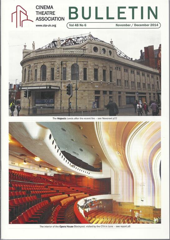 CINEMA THEATRE ASSOCIATION magazine side cover  November/December 2014