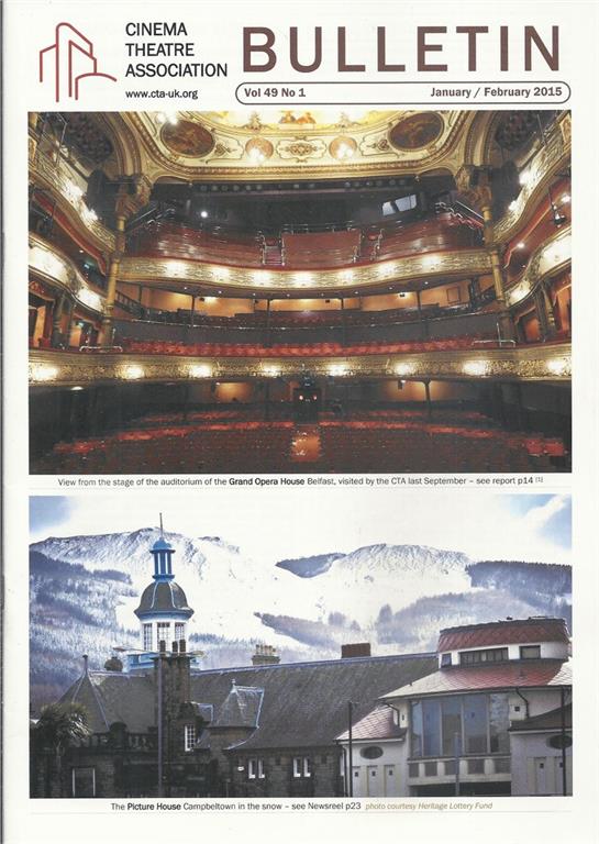 CINEMA THEATRE ASSOCIATION magazine side cover  January/February 2015