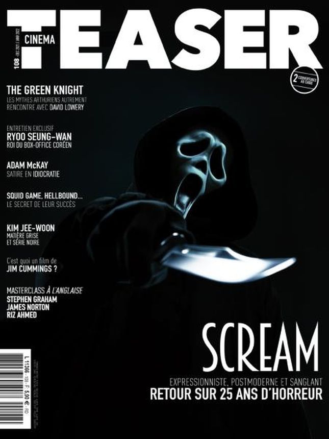 CINEMA TEASER magazine side cover Issue 108  December 2021/ January 2022 