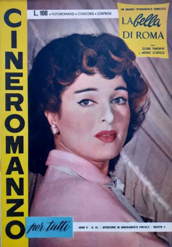 CINEROMANZO PER TUTTI magazine side cover Issue 25   1955