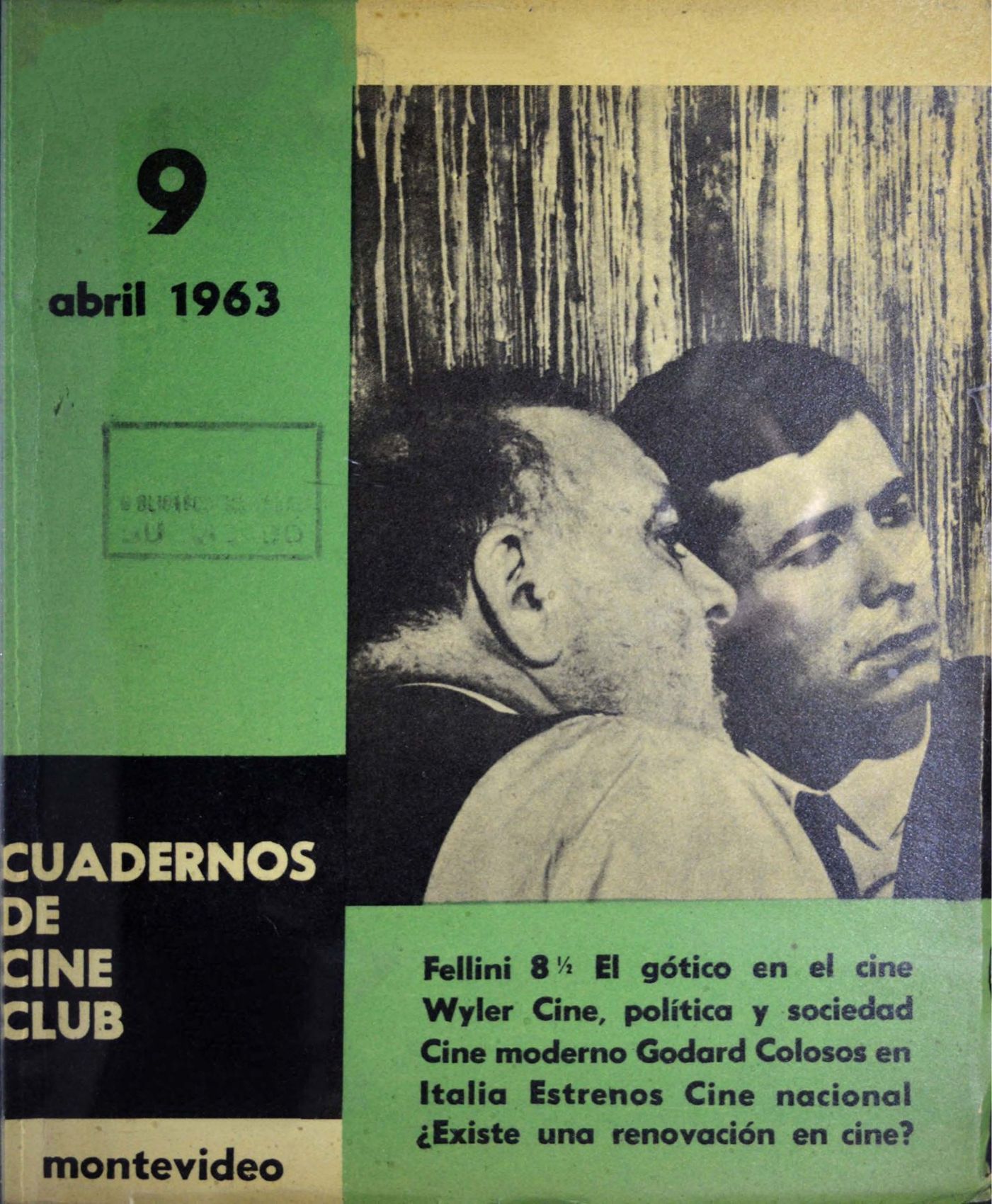 CUADERNOS DE CINE CLUB magazine side cover Issue 9  April 1963