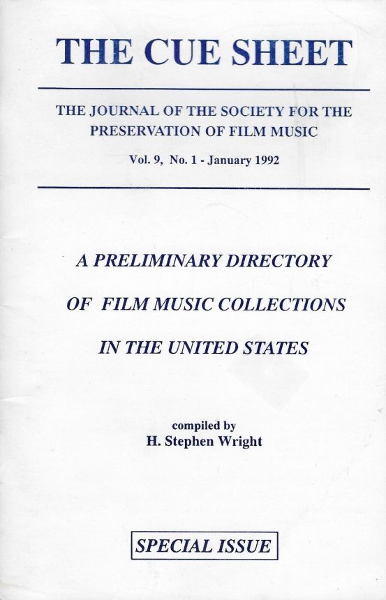 CUE SHEET magazine side cover  January 1992