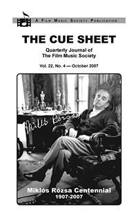 CUE SHEET magazine side cover  Vol 22 #4 October 2007