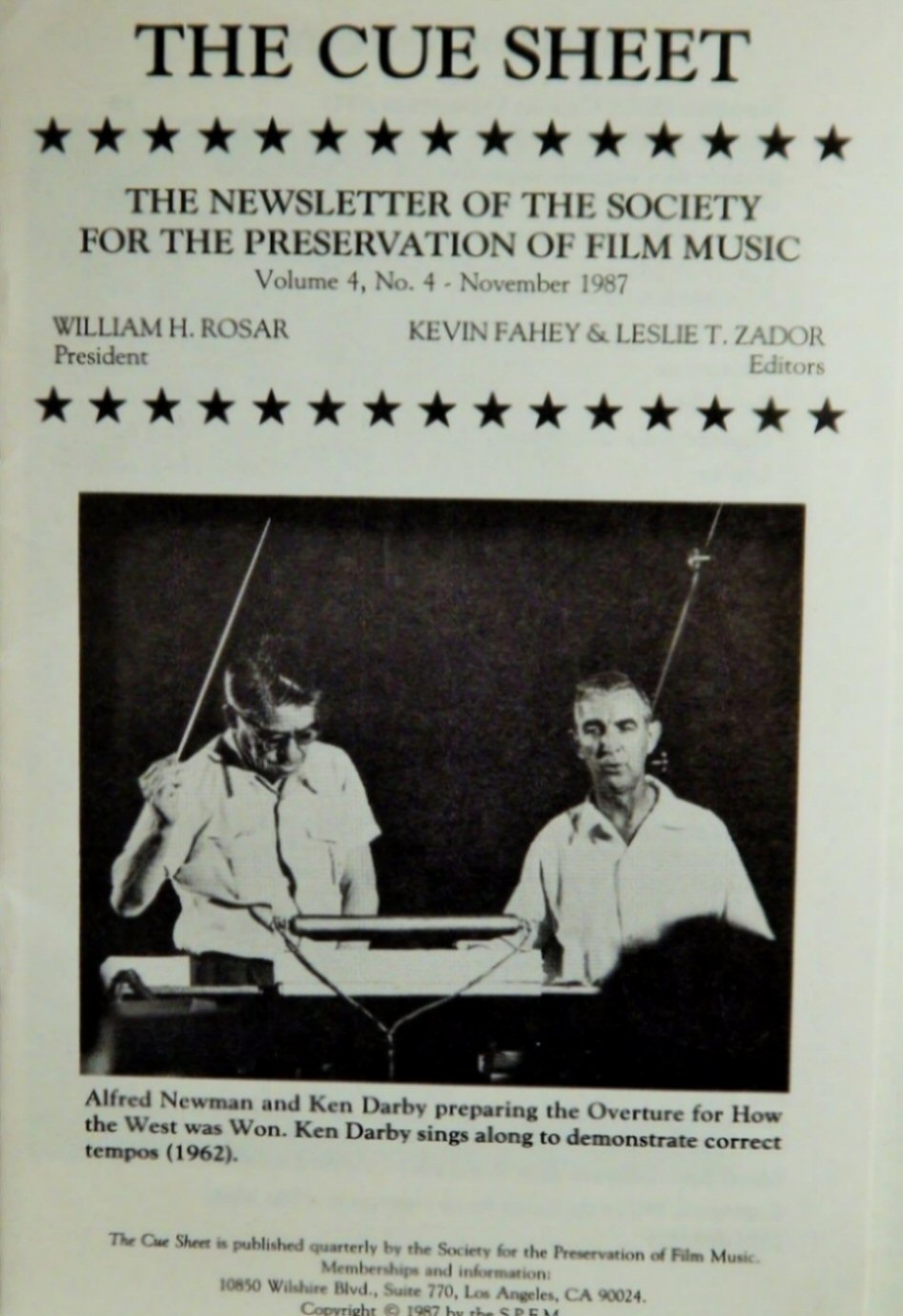 CUE SHEET magazine side cover  Vol 4 No  4  November 1987