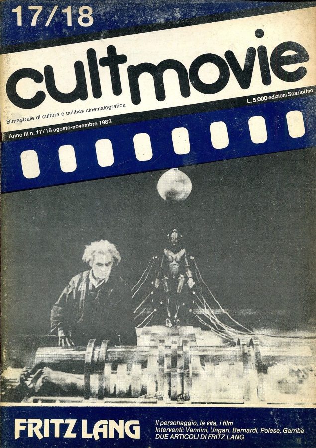 CULT MOVIE magazine side cover Issue 17/18 August 1983