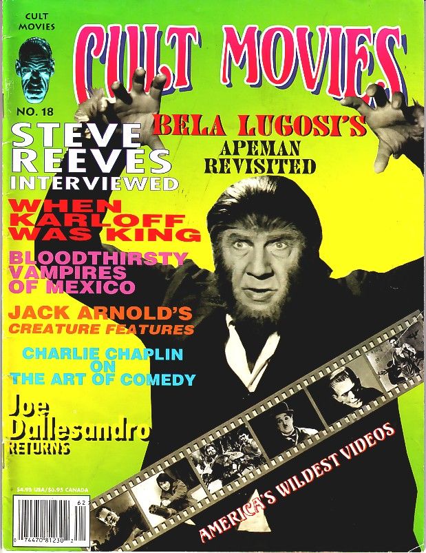 CULT MOVIES magazine side cover Issue 18  1996