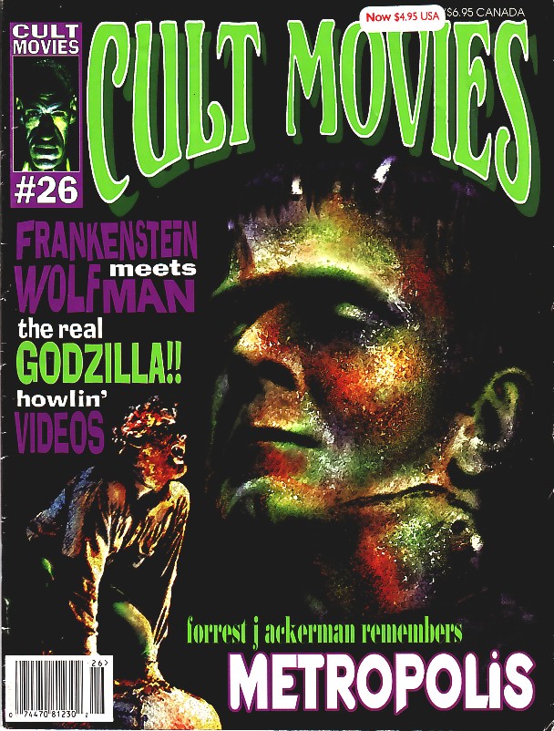 CULT MOVIES magazine side cover Issue 26  1998