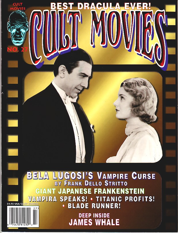 CULT MOVIES magazine side cover Issue 27  1998