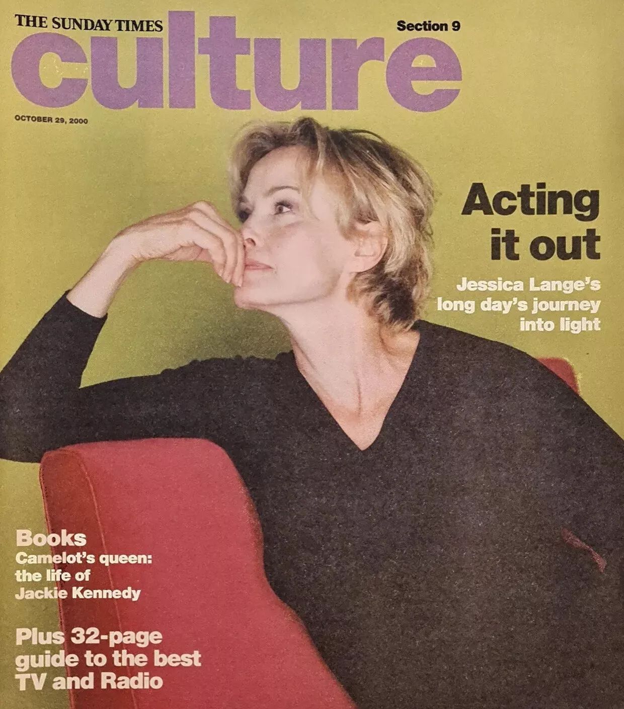 SUNDAY TIMES CULTURE magazine side cover 29 October 2000