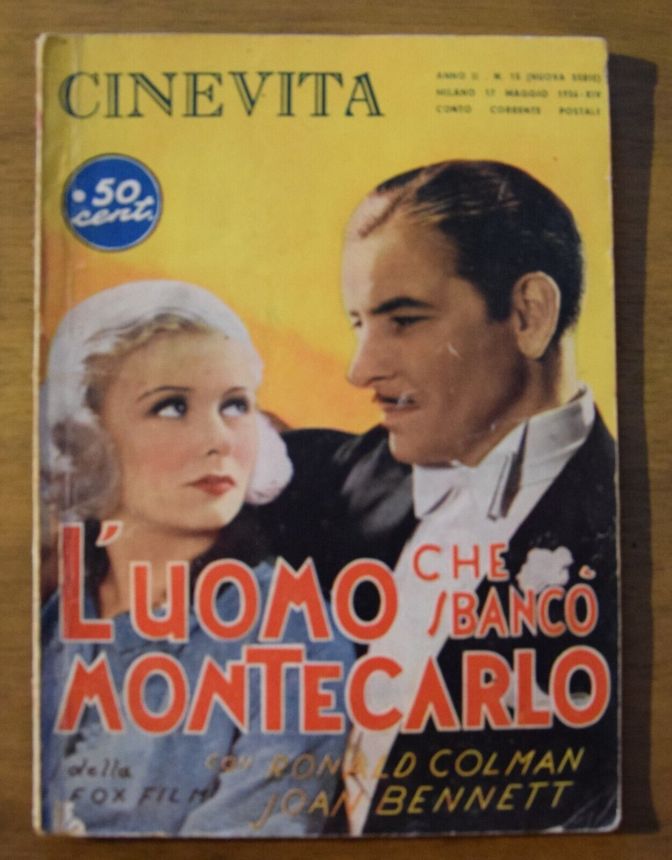 CINEVITA magazine side cover 21 May 1936