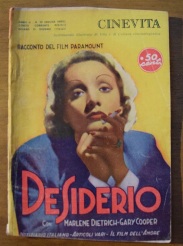 CINEVITA magazine side cover Issue 20  June 1936