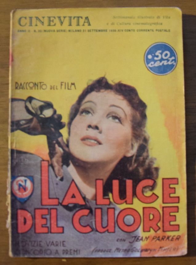 CINEVITA magazine side cover Issue 33 21 September 1936