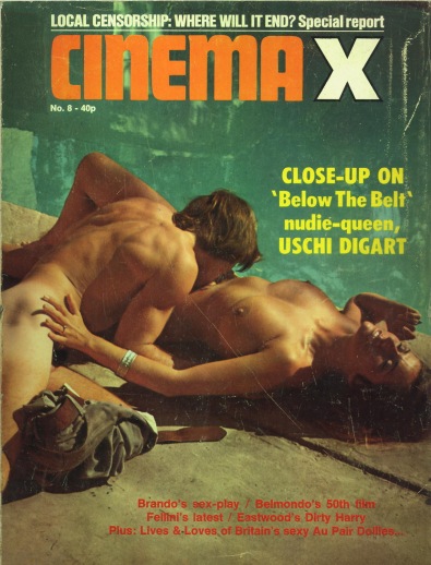 CINEMA X UK magazine side cover Issue 44  Vol 4 # 8  1972