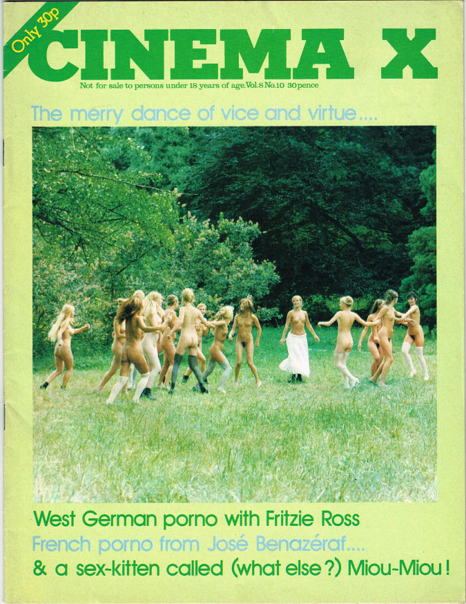 CINEMA X UK magazine side cover  Vol 8 # 10 June  1977