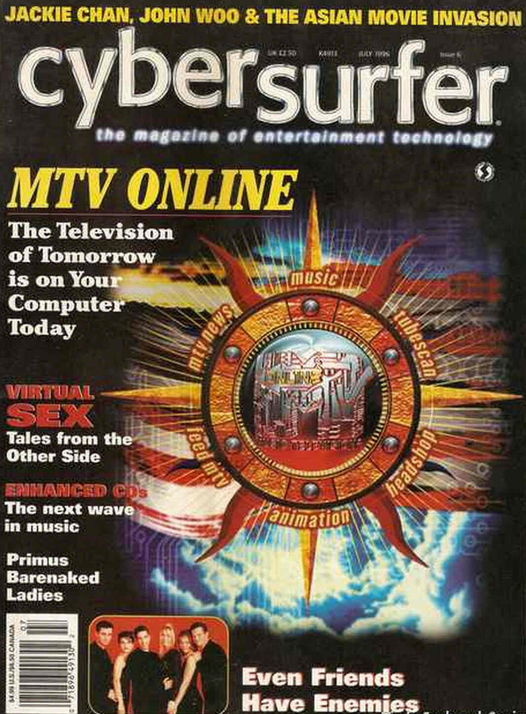 CYBERSURFER magazine side cover Issue 6 July 1996