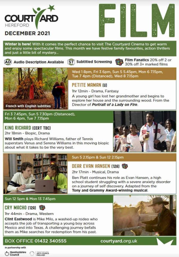 COURTYARD FILM GUIDE magazine side cover  December 2021
