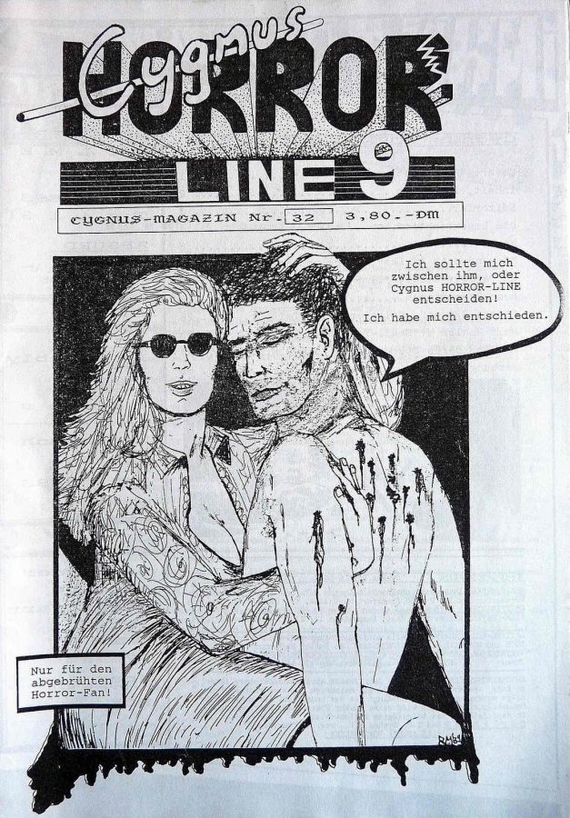 CYGNUS HORROR LINE magazine side cover Issue 32 January 1990
