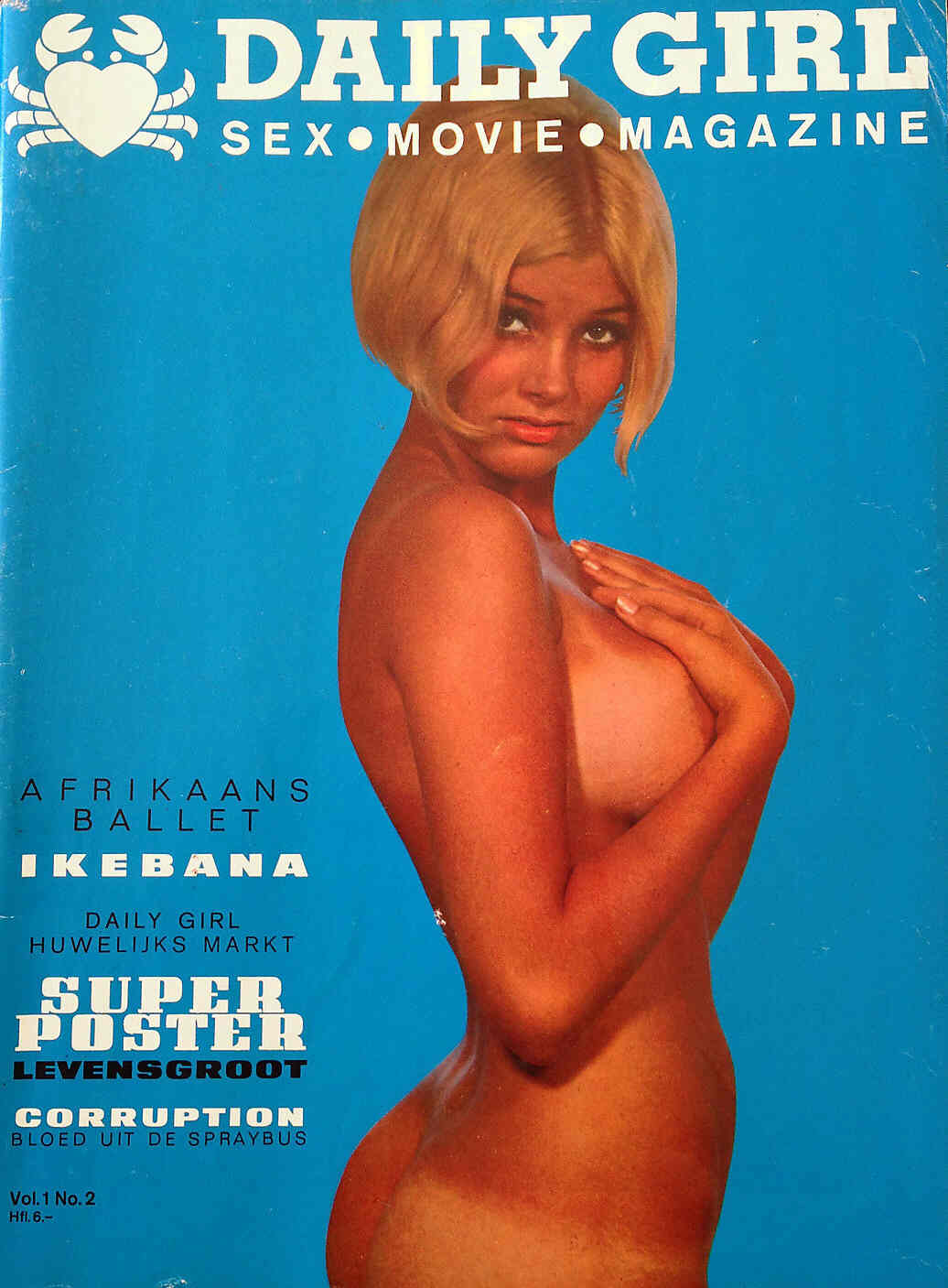 DAILY GIRL (Dutch) magazine side cover Issue 2  1969