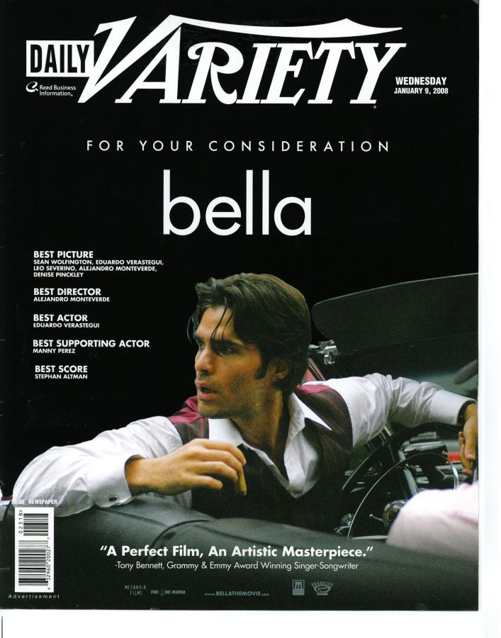 DAILY VARIETY magazine side cover 9 January 2008