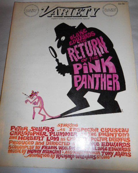 DAILY VARIETY magazine side cover 29 October 1974