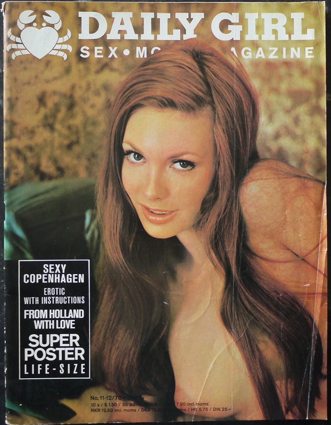 DAILY GIRL (UK) magazine side cover  Vol 2 No 11  1970