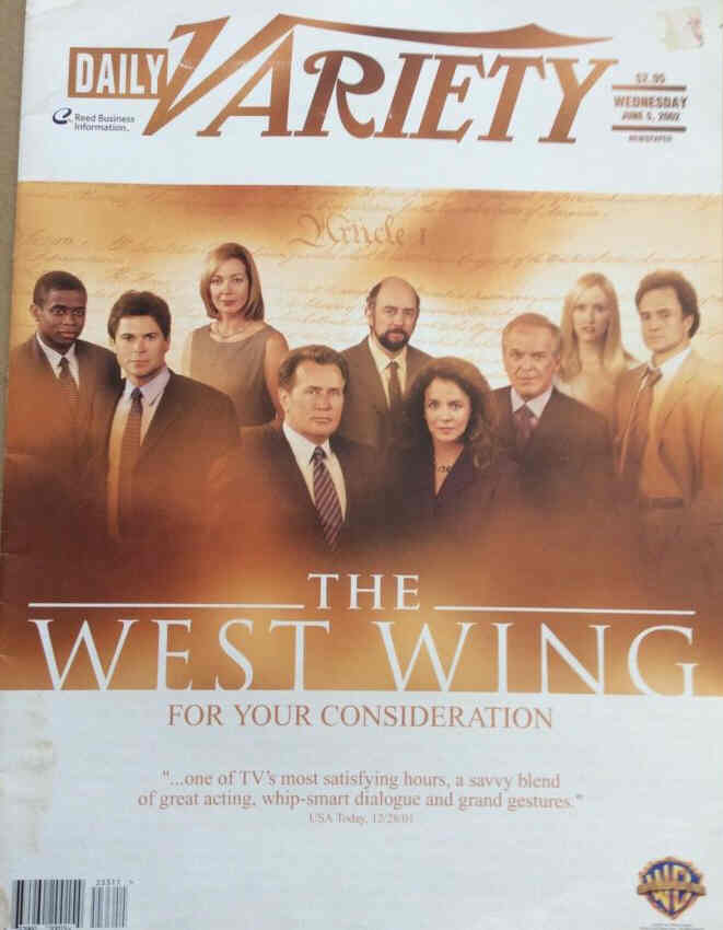 DAILY VARIETY magazine side cover 5 June 2002