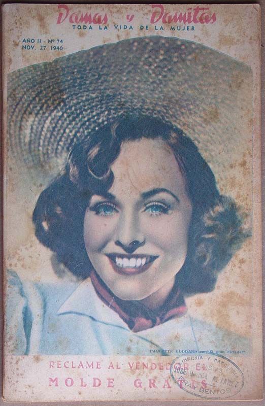 DAMAS Y DAMITAS magazine side cover Issue 74 27 November 1940