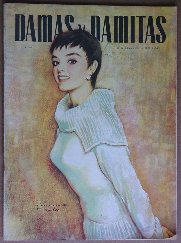 DAMAS Y DAMITAS magazine side cover Issue 887 25 July 1956