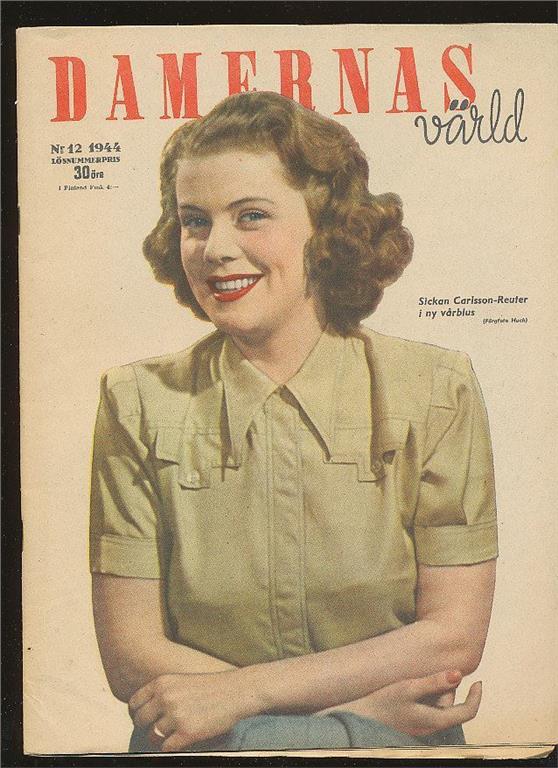 DAMERNAS VARLD magazine side cover Issue 12  1944