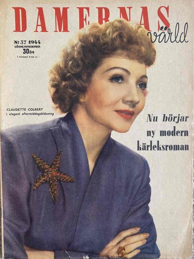 DAMERNAS VARLD magazine side cover Issue 37   1944