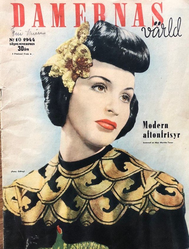 DAMERNAS VARLD magazine side cover Issue 10   1944