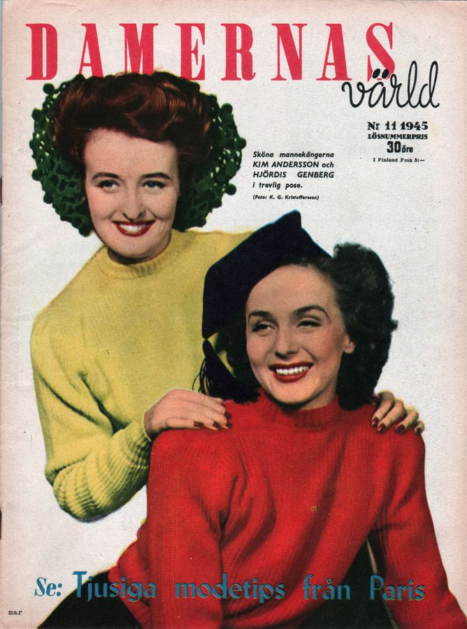 DAMERNAS VARLD magazine side cover Issue 11   1945
