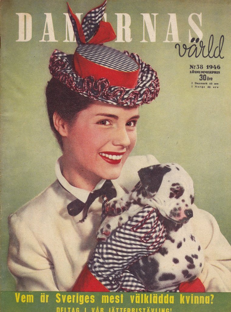 DAMERNAS VARLD magazine side cover Issue 38   1946