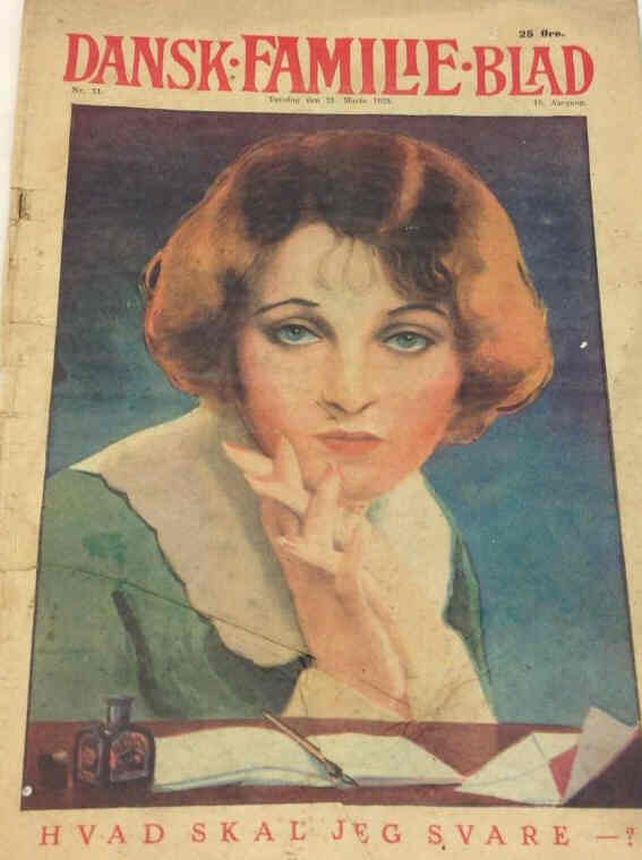 DANSK FAMILIEBLAD magazine side cover Issue 51 21 March 1929