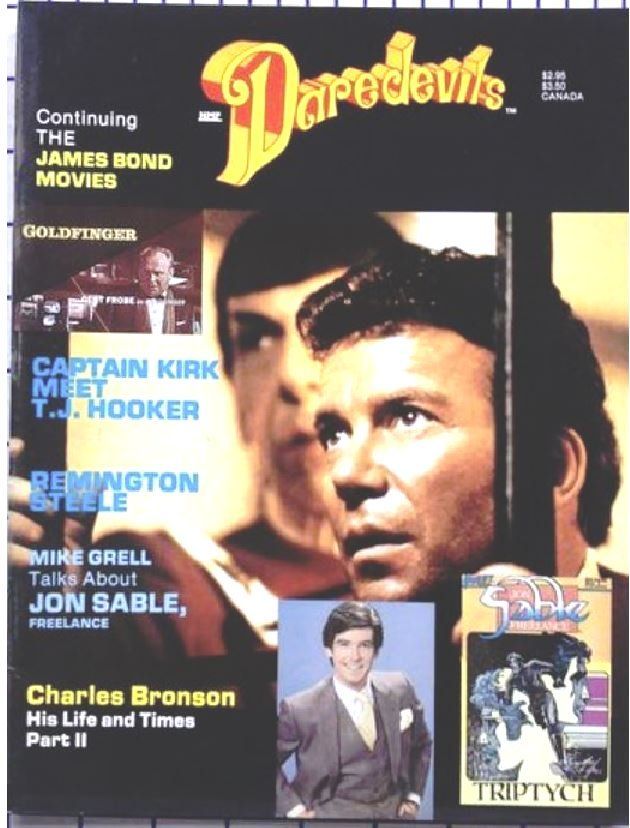 DAREDEVILS magazine side cover Issue 3 January 1984