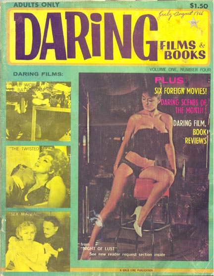 DARING FILMS AND BOOKS magazine side cover Issue 4  Vol 1 # 4 July/August 1966