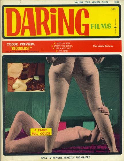 DARING FILMS AND BOOKS magazine side cover Issue 17  Vol 4 # 3  1969