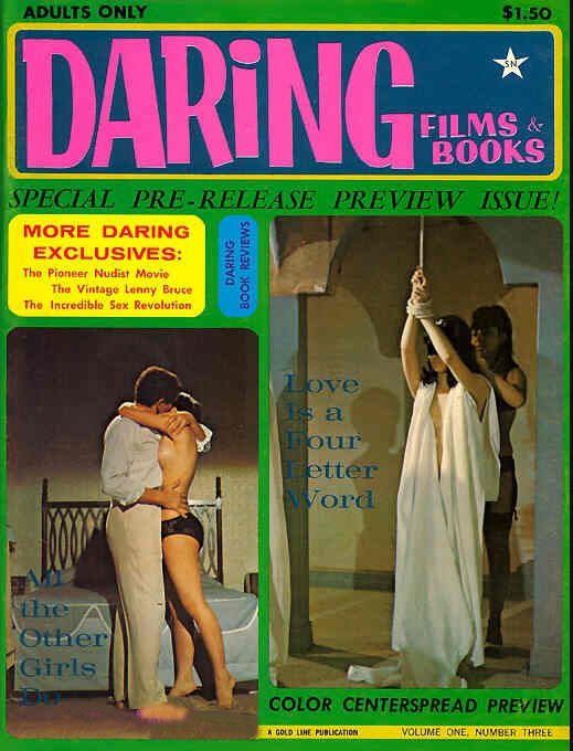 DARING FILMS AND BOOKS magazine side cover Issue 3 May/June 1966