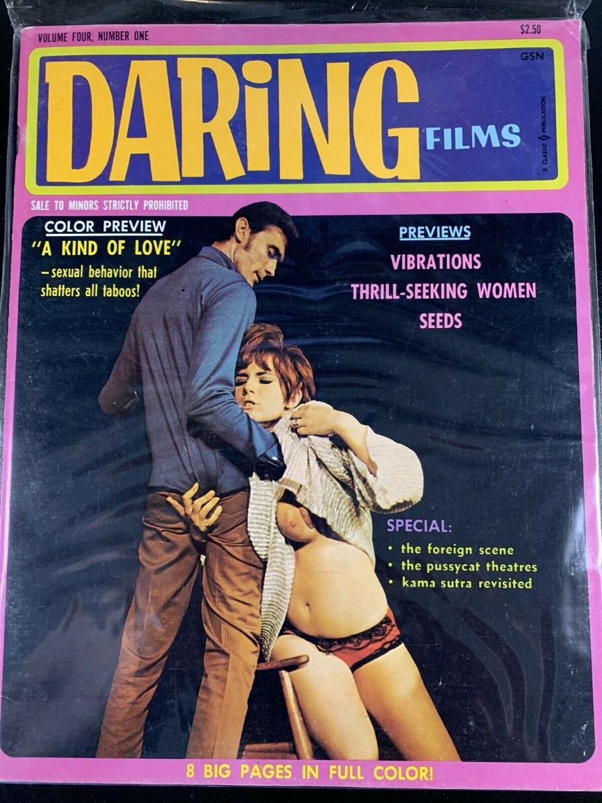 DARING FILMS AND BOOKS magazine side cover Issue 15  Vol 4 No  1   1969