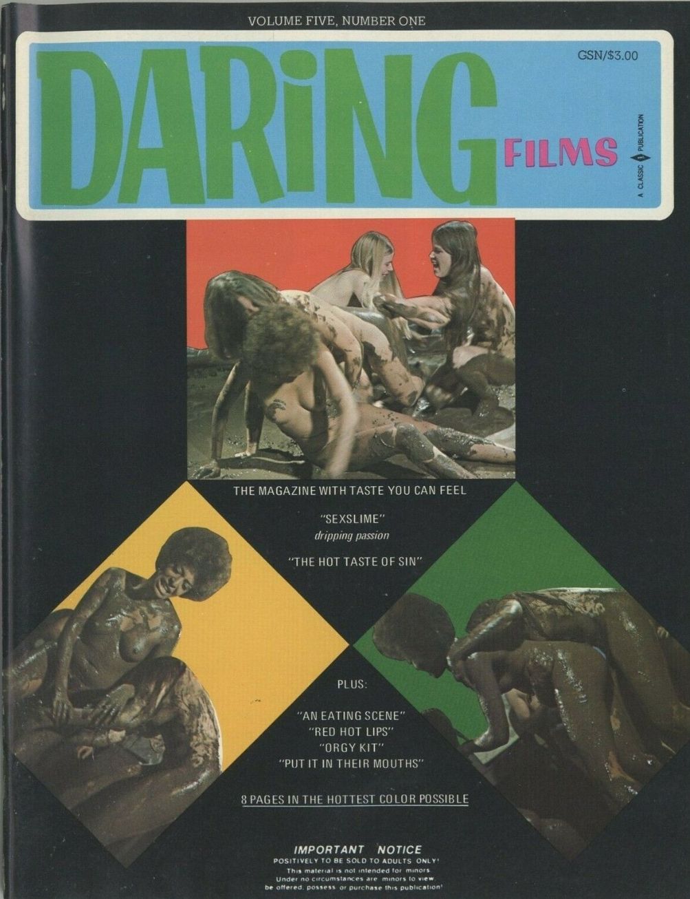 DARING FILMS AND BOOKS magazine side cover  Vol 5 No  1   1970