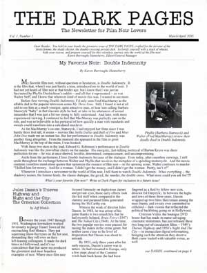 DARK PAGES | THE magazine side cover Issue 1  Vol 1 # 1 March/April 2005