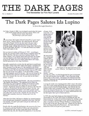 DARK PAGES | THE magazine side cover Issue 10  Vol 2 # 5 October/November 2006