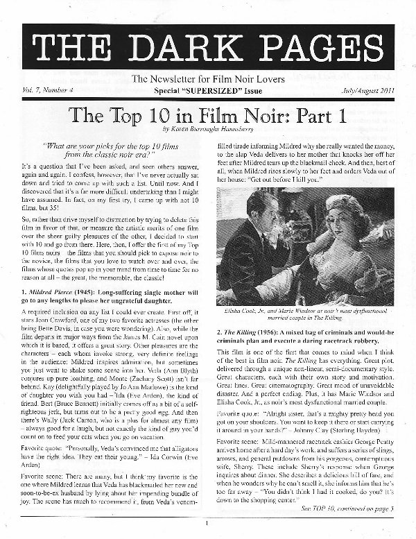 DARK PAGES | THE magazine side cover Issue 36  Vol 7 #4 July/August 2011